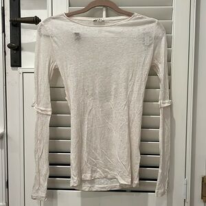 Acne sheer white longsleeve top with cut outs